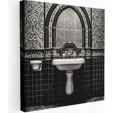 Popcasso Sanatsal Desenli Banyo Dekoratif Kanvas Tablo