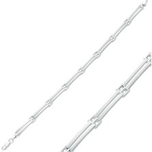 Gumush Gümüş Iki Sıra Erkek Bileklik