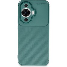 Ankaverse®  Huawei Nova 12S Kılıf Auto Focus Karbon Kapak - Koyu Yeşil