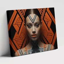 Popcasso Orta Taş Devri Geometrik Modern Sanat Teması Duvar Tablosu
