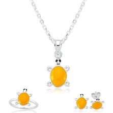 Gumush Gümüş Turuncu Kaplumbağa Çocuk Set