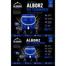 Alborz Musluklu Su Termosu 25 Litre ve 8 Litre Piknik Termosu Soğuk Içecek Termosu Gıda Temasına Uygun Yerli Üretim