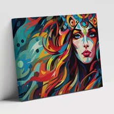 Popcas Oynak Freya Efsanevi Sanat Modern Pop Illüstrasyonu Dekoratif Kanvas Tablo