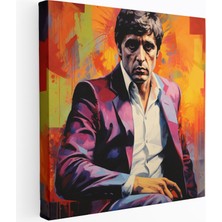 Popcasso Çağdaş Portre Scarface Tasarımı Cesur ve Özgün Görsel Stil Kanvas Duvar Tablosu
