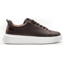 Kahverengi 100%HAKIKI Deri Erkek Spor Sneaker Ortopedik Tabanlı VT27