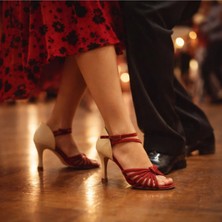 Bitangosu “love Ready ' Tango, Dans ve Salon Ayakkabısı 8,5 cm 13 Pont Kapalı Topuk