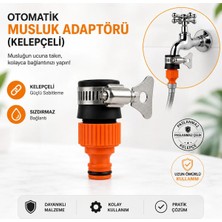 DESIPHON Otomatik Musluk Adaptörü Kelepçeli Hortum Bağlantı Aparatı Pratik Musluk Ucu Adaptörü