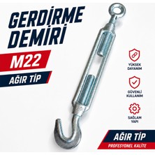Badem10 Gerdirme Demiri 1 Adet M22 Ağır Hizmet Tipi Dayanıklı Metal Gergi ve Sabitleme Bağlantı Elemanı