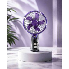 Abrax Tech Şarjlı Mini El Tipi Fan | 5 Kademeli Hız | 500MAH USB Şarjlı | Taşınabilir Sessiz El Vantilatörü