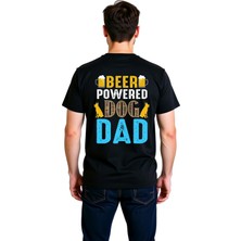 PayBuy Erkek Baskılı Tişört Bira Temalı Köpek Babası Retro Tasarım Konforlu Günlük Giyim Rahat Modern Şık