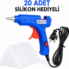 Qasul 20W Sıcak Silikon Tabancası 20 Adet Silikon Çubuk Hediyeli Hızlı Isınan Yapıştırma Tabancası