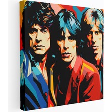 Popcas Rolling Stones Temalı Sanatsal Eseri Dekoratif Kanvas Tablo