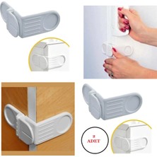 Ankaverse Bebek Çocuk Güvenlik Çekmece ve Dolap Için Kendiliğinde Yapışkanlı Vidasız Köşe Kapak Kilidi x 2 Adet