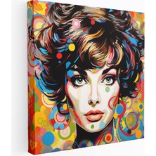 Popcas Ünlü Ikonun Canlı Portresi Pop Art Kompozisyon Kanvas Duvar Tablosu