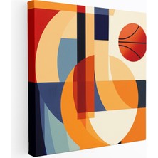 Popcasso Abstrakt Geometrik Basketbol Tasarımı Nba Motifli Dekoratif Tasarım Kanvas Tablo