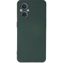 Magicool Oppo Reno 7 Lite Kılıf Nano Içi Kadife Silikon - Koyu Yeşil