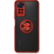 Magicool Xiaomi Redmi Note 11 Kılıf Montreal Yüzüklü Silikon Kapak - Kırmızı