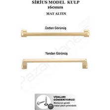 Pazarhanem Sirius Premium Ağır Gramajlı Mobilya Kulpu 160 mm - Siyah / Mat Altın / Krom Seçenekleri - Vida Hediyeli
