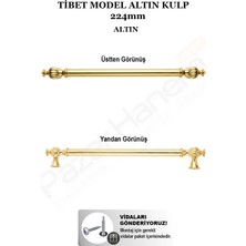 Pazarhanem Tibet Altın Alüminyum Mobilya Kulpu (224 Mm) – Modern ve Şık Çekmece, Dolap Kulpu + Montaj Vidaları Hediye