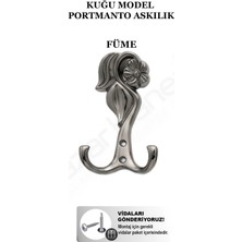 Pazarhanem Kuğu Portmanto Premium 5 Renk Seçeneği Çiçek Motifli Lüks Askılık Döküm Portmanto Askısı (Montaj Vidaları Hediye)