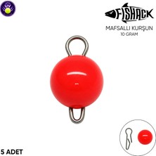 Fishack Mafsallı Kurşun - Hareketli Iğne Kurşunu - Uv Turuncu - 5'li Paket - 10 Gram