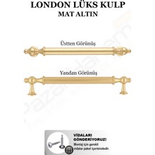 Pazarhanem London 160 mm Alüminyum Lüks Mobilya ve Çekmece Kulpu - Mat Altın, Siyah, Parlak Altın (3 Renk)