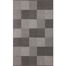 Mona MN01 Geometrik Desenli Koyu Gri Modern Salon Halısı Hav Toz Vermez Kaymaz Tabanlı