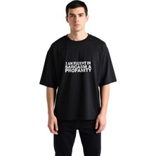 PayBuy Alaycılık ve Espri Dili Baskılı Erkek Oversize Tişört