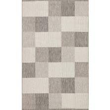 Mona MN01 Geometrik Desenli Gri Modern Salon Halısı Hav Toz Vermez Kaymaz Tabanlı
