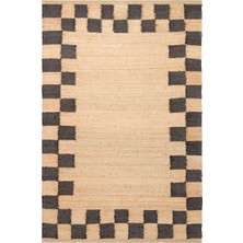Natura NT13 Dama Desenli Jüt El Dokuma Bej Modern Halı