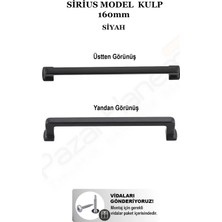 Pazarhanem Sirius Premium Ağır Gramajlı Mobilya Kulpu 160 mm - Siyah / Mat Altın / Krom Seçenekleri - Vida Hediyeli