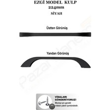 Pazarhanem Ezgi Model Siyah Mobilya Kulpu 224 mm - Çekmece ve Dolap Kulpu (Montaj Vidası Hediyeli)