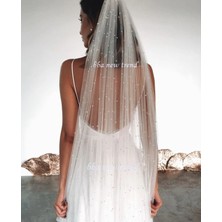 Tulle Store 1,5 mt Incili Kumaş, Gelin Duvağı Kumaşı ,gelinlik Gelin, Nikah, Duvağı,tül, Kırık Beyaz Gelin Duvak