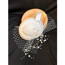 BBA Tulle Store Vualet, Nikah Şapkası Fileli Fascinator Gelin Saç Tokası Düğün Nişan Söz Fotoğraf Çekimi Aksesuarı Beyaz Tüllü Fascinator