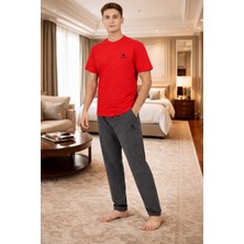 Polo Republica & CO Polo Republica %95 Pamuk Kısa Kollu Bisisklet Yaka Erkek Pijama Takım 3416