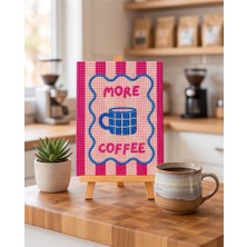 More Coffee Pearlstone Tuval Sanat Kiti | Yarım Inci 3D Tablo Boyama Seti | Rhinestone