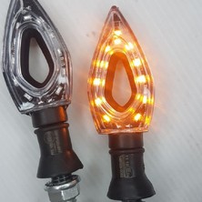 Moto Ulusoy LED Sinyal Takımı Üçgen Siyah Sarı Işık E Belgeli