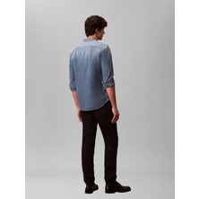 Calvin Klein Erkek Lacivert Calvin Klein Slım Taper Blue Blac, Ef7, 30, 30 Lacivert Erkek Kot Pantolon