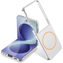 Roketcim Galaxy Z Flip 8 Kılıf Wireless Şarj Özellikli Kıpta M-Safe Kapak