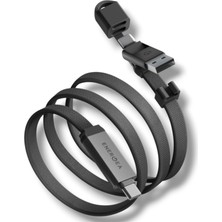 Bruntoo BR Energea Sheath Travel 60W 2'si 1 Arada Type-C To Type-C ve Usb-A Hızlı Şarj ve Data Kablosu 1.2m .