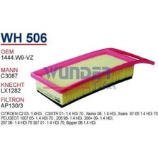 Beren WH506 Hava Filtresi - Peugeot 206-207-307 Bipper 1.4 Hdı (Çanta Tip) Uyumlu