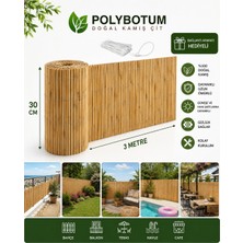 Polybotum Premium Doğal Kamış Hasır Balkon Çiti 30X300 cm | Sık Dokuma | Dayanıklı | Bahçe, Teras ve Balkon Için Dekoratif Gizlilik Çiti