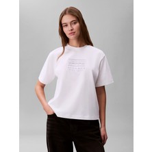 Calvin Klein Kadın / Kız Beyaz Calvin Klein Ss Seasonal Graphıc, Yaf, Xxs Beyaz Kadın T-Shirt