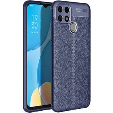 Oppo A15S Kılıf Kamera Koruyuculu Niss Deri Görünümlü Silikon Kapak