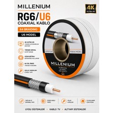Zibox 100 Metre Rg6-U6 Uydu Anten Kablosu Kolay Kurulum ve Dayanıklı Tasarım ile Birinci Kalite