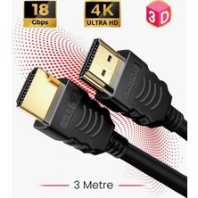 Çeliker HDMI 2.0 4K Ultra Hd 60 Hz Ses ve Görüntü Aktarım Kablosu Yüksek Hızlı ve Dayanıklı 3 mt