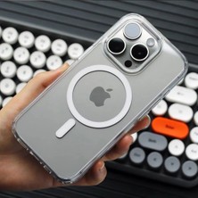 iPhone 14 Pro Uyumlu Şeffaf Magsafe Kılıf Kamera Koruması Şarj Özellikli Darbe ve Şok Dirençli Kapak