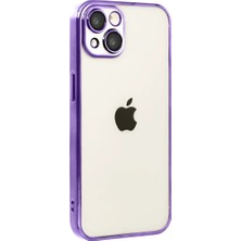 Aesco Apple iPhone 15 Razer Lensli Silikon - Mor