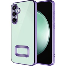 Galaxy S24 Plus Kılıf Kamera Korumalı Logo Gösteren Kenarları Renkli Arka Şeffaf Omega Kapak
