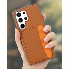 Galaxy S25 Ultra Premium Suni Deri Kartlıklı Kılıf X-Kart